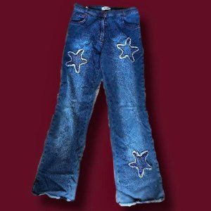 Y2k Moschino embellished star pattern jeans size 25 waist